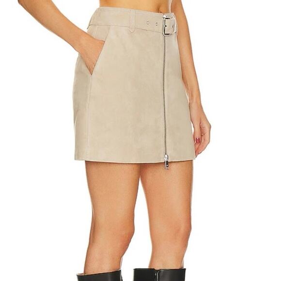 Anine Bing Zip-up Ana Mini Suede Skirt NWT size S - Picture 1 of 10